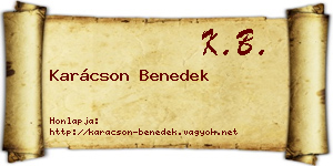 Karácson Benedek névjegykártya